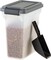 IRIS USA Dog Food Storage Container, Airtight Lid, 2-Cup Scoop, Up to 13 Pounds Pet Food Storage, Dark Gray